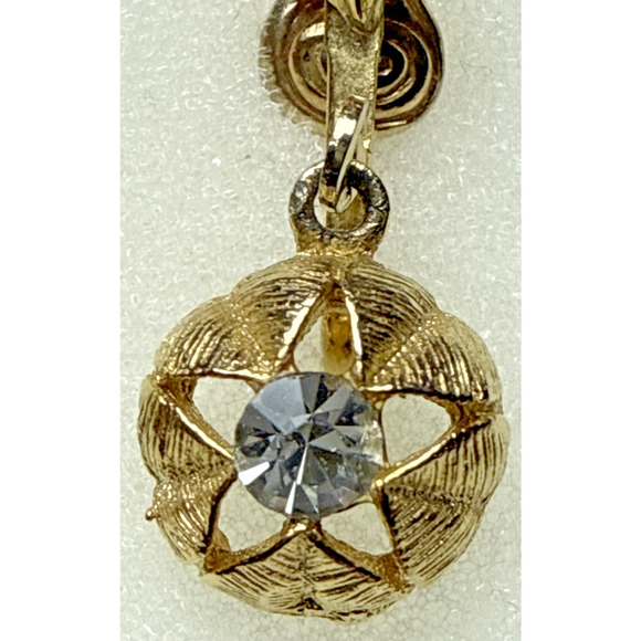Vintage Atomic Starburst Star Clip On Dangle Earrings Rhinestone - Picture 2 of 15